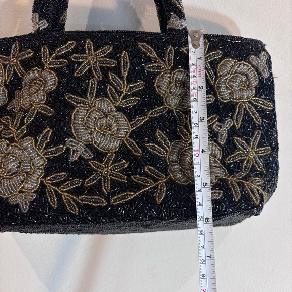 BEADED All Over Handbag Intricate Rise Floral Pattern Bag Purse Unbranded - Picture 2 of 10